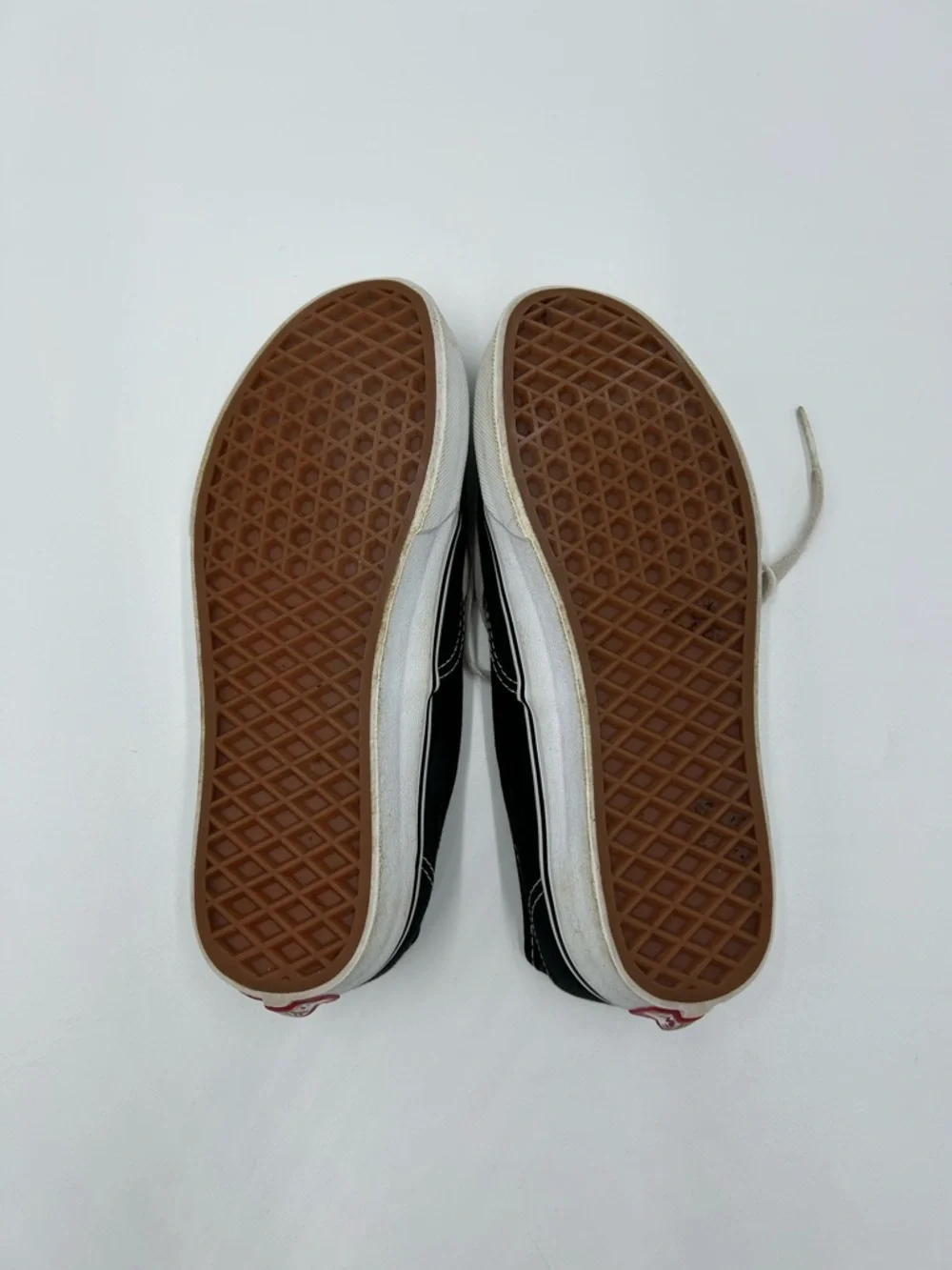 Unisex Vans Black and White Canvas Low-Top Sneakers 6.5